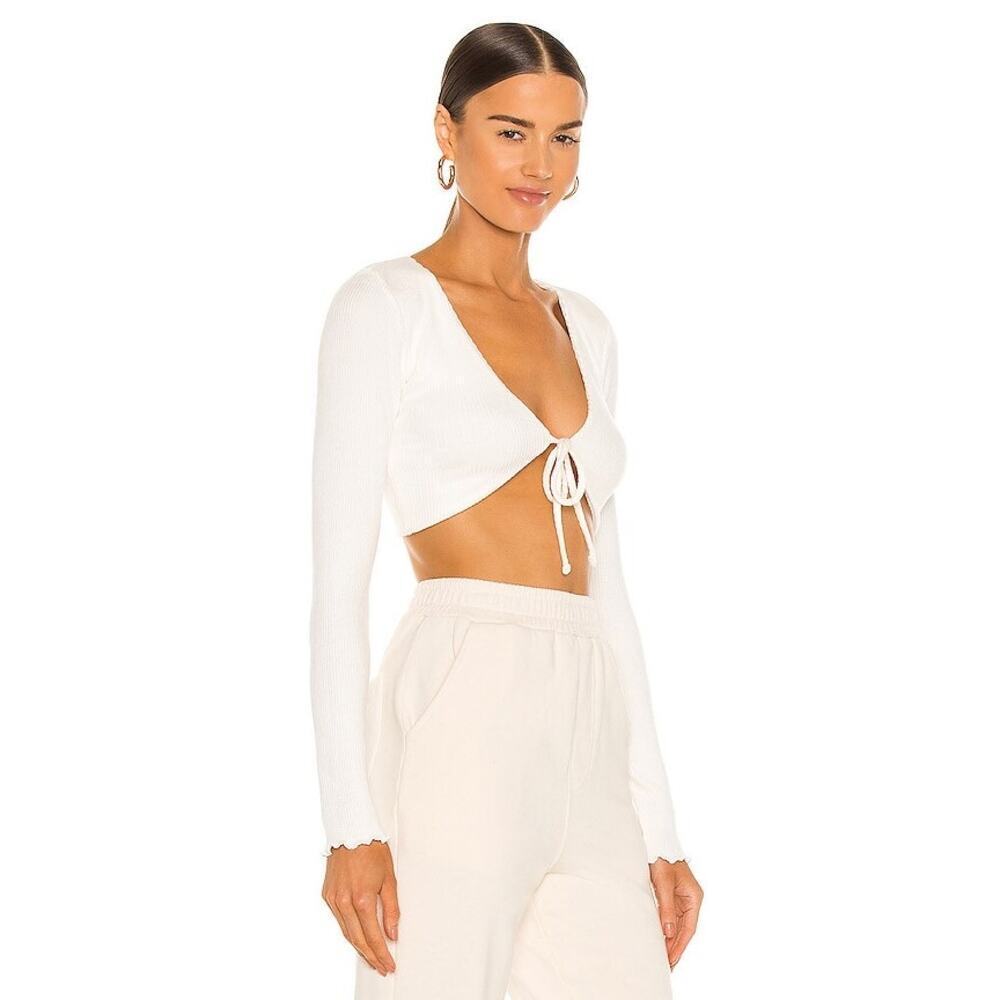 Revolve Lovers and Friends Edge Cropped Cardigan Ivory Size Small
